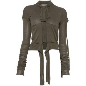 OTTOLINGER Deconstructed Knit Cardigan with Tie Detail Women GREEN Sweaters &
